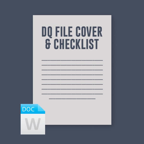 Driver File Cover Sheet & Checklist — image 1